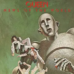 Portada del vinilo Queen News of the World, edición en LP con arte clásico del robot