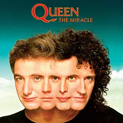 Portada del vinilo Queen The Miracle, edición LP original de 1989 con arte icónico